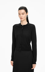 Sweater / JNBY Fitted Wool-Blend Knit Cardigan