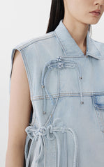 Vest / JNBY Chinese Knot Oversized Denim Vest