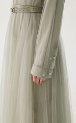 Dress / JNBY A-Line Mesh Long-Sleeve Dress-2-in-1 Design