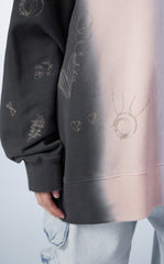 Sweatershirt / JNBY Oversize Color-block Cotton Pullover Sweatershirt