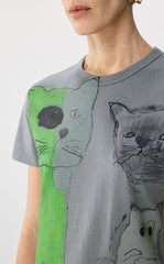 T-shirt / JNBY Playful Cat Graphic Cotton T-Shirt