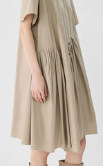 Dress / JNBY Cotton Pleated Waist Short Sleeve Dress