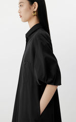 Dress / JNBY Cotton Twill A-Line Short Sleeve Dress