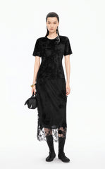 Skirt / JNBY Plum Blossom Lace Midi Skirt