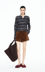 Sweater / JNBY Colorblock Wool-Blend Short Cardigan