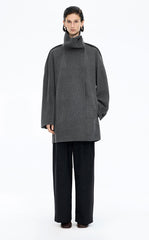 Coat / JNBY Convertible Collar Oversized Wool Blend Coat