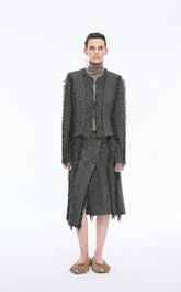 Sweater / JNBY Cropped Fitted Linen Blend Cardigan