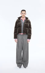 Down Coat / JNBY Stand Collar Velvet Texture Short Down Coat