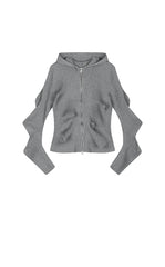 Sweater / JNBY Textured Stretch Longline Hooded Cardigan