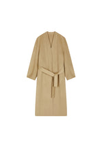 Coat / JNBY Collarless Longline Wool Double-Face Coat