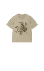 T-Shirt / JNBY Peony Shadow Print Cotton Tee
