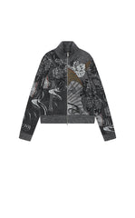 Sweater / JNBY Oriental Screen Motif Wool Blend Cardigan