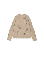 Sweater / JNBY Oversized Wool-Blend Botanical Pullover