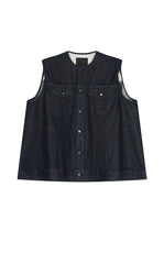 Vest / JNBY Oversized Cotton Drawstring Denim Vest