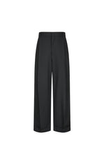 Pants / JNBY Wool Jacquard Cuffed Wide-Leg Pants