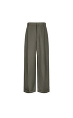 Pants / JNBY Wool Jacquard Cuffed Wide-Leg Pants