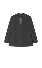 Blazer / JNBY Oversized Wool-Blend Collarless Blazer