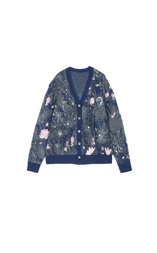 Sweater / JNBY Hand-Painted Kew Garden Long Cardigan