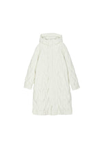 Down Coat / JNBY Wavy Quilted Long Hooded Down Coat