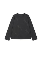 T-Shirt / JNBY Ripple Crystal Cotton Long-Sleeve Tee