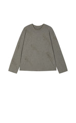 T-Shirt / JNBY Ripple Crystal Cotton Long-Sleeve Tee