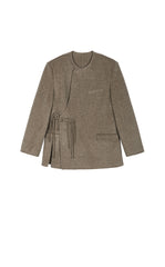 Coat / JNBY Double-Faced Collarless Wool Blend Coat