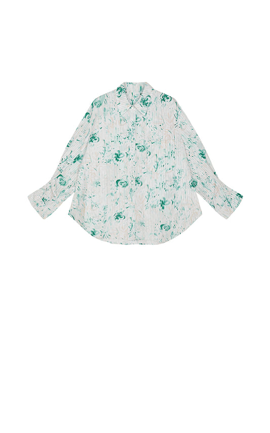 Shirt / JNBY Floral Print Oversize Cotton Shirt