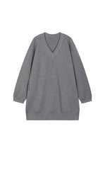 Dress / JNBY V-neck Long-Sleeve Cotton-Blend Dress