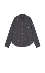 Shirt / JNBY Embroidered Floral Stripe Oversized Shirt