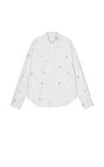 Shirt / JNBY Embroidered Floral Stripe Oversized Shirt