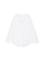 Shirt / JNBY Lace Panel Cotton Relaxed Long Sleeve Shirt