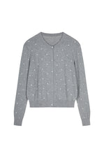 Sweater / JNBY Polka Dot Cropped Cotton Blend Cardigan