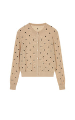 Sweater / JNBY Polka Dot Cropped Cotton Blend Cardigan