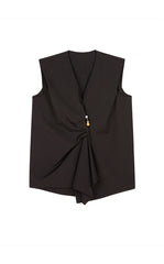 Top / JNBY Ruched Cotton Poplin Sleeveless Top