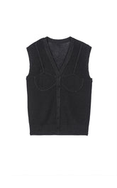 Vest / JNBY Washi Paper Blend Knit Vest Jet Black