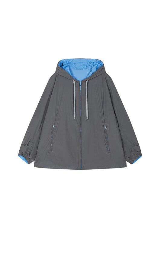 Coat / JNBY Contrast Mid-Length Nylon Trench Coat