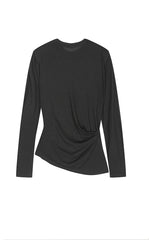 T-Shirt / JNBY Wool Blend Ruched Long Sleeve Tee