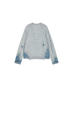 Sweater / JNBY O-Shape Knitted Denim Panel Cardigan