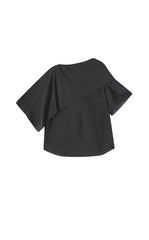 Shirt / JNBY Draped Wool-Silk Short Sleeve Top