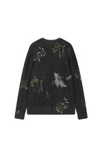 Sweater / JNBY Botanical Motif Mohair Blend Pullover