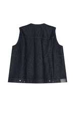 Vest / JNBY Oversized Cotton Drawstring Denim Vest