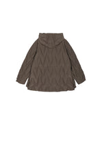 Down Coat / JNBY Wavy Quilted Mid-Length Hooded Down Coat