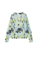 Sweater / JNBY T-Shape Floral Print Mohair Blend Pullover