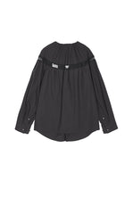 Shirt / JNBY Lace Panel Cotton Relaxed Long Sleeve Shirt