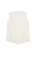 Top / JNBY Ruched Cotton Poplin Sleeveless Top