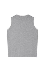 Knit Top / JNBY Deep V Cotton Blend Folded Waist Slim Vest