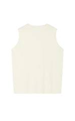 Knit Top / JNBY Deep V Cotton Blend Folded Waist Slim Vest
