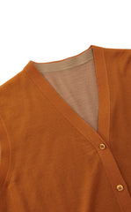 Cardigan / JNBY Color-Block Layered Two-Piece Cropped Knit Cardigan