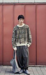 Sweater / CROQUIS Gold-Jacquard Gradient Check Sweater