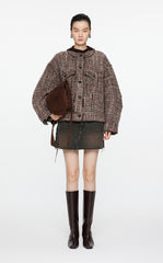 Coat / JNBY Oversize Collarless Jacquard Coat